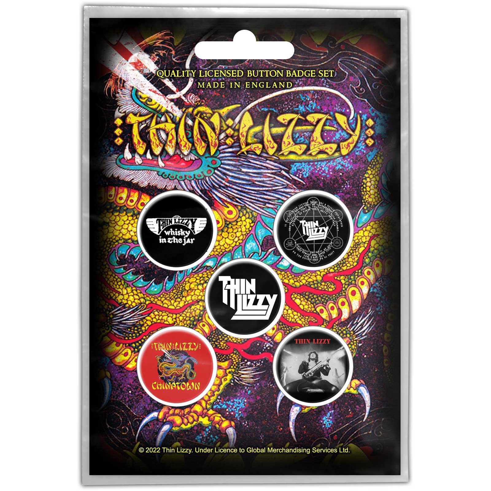 (シン・リジィ) Thin Lizzy オフィシャル商品 Chinatown バッジ セット (5個組) 【海外通販】