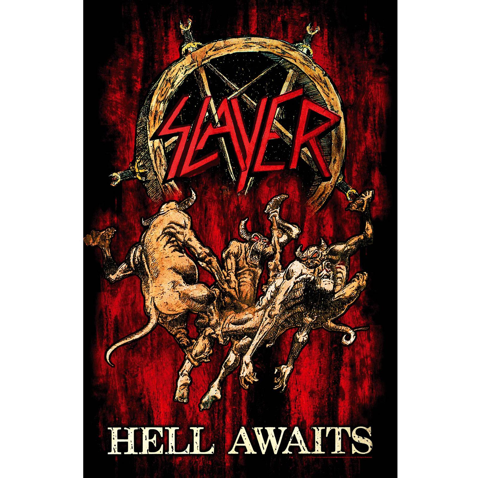 (スレイヤー) Slayer オフィシャル商品 Hell Await テキスタイルポスター 布製 ポスター 【海外通販】