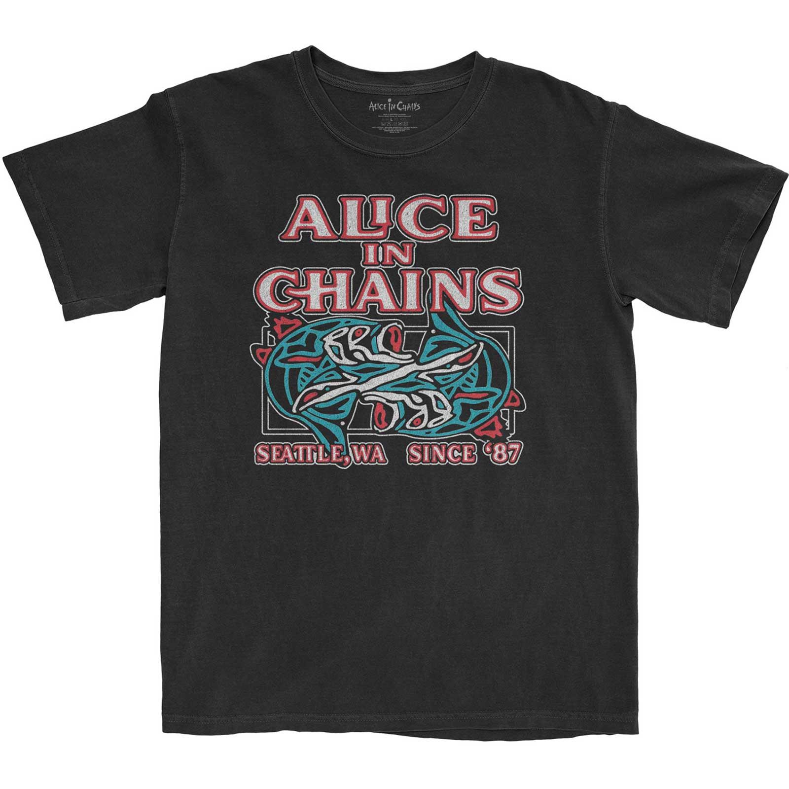(アリス・イン・チェインズ) Alice In ChaIns オフィシャル商品 ユニセックス Totem Fish Tシャツ コットン 半袖 トップス 