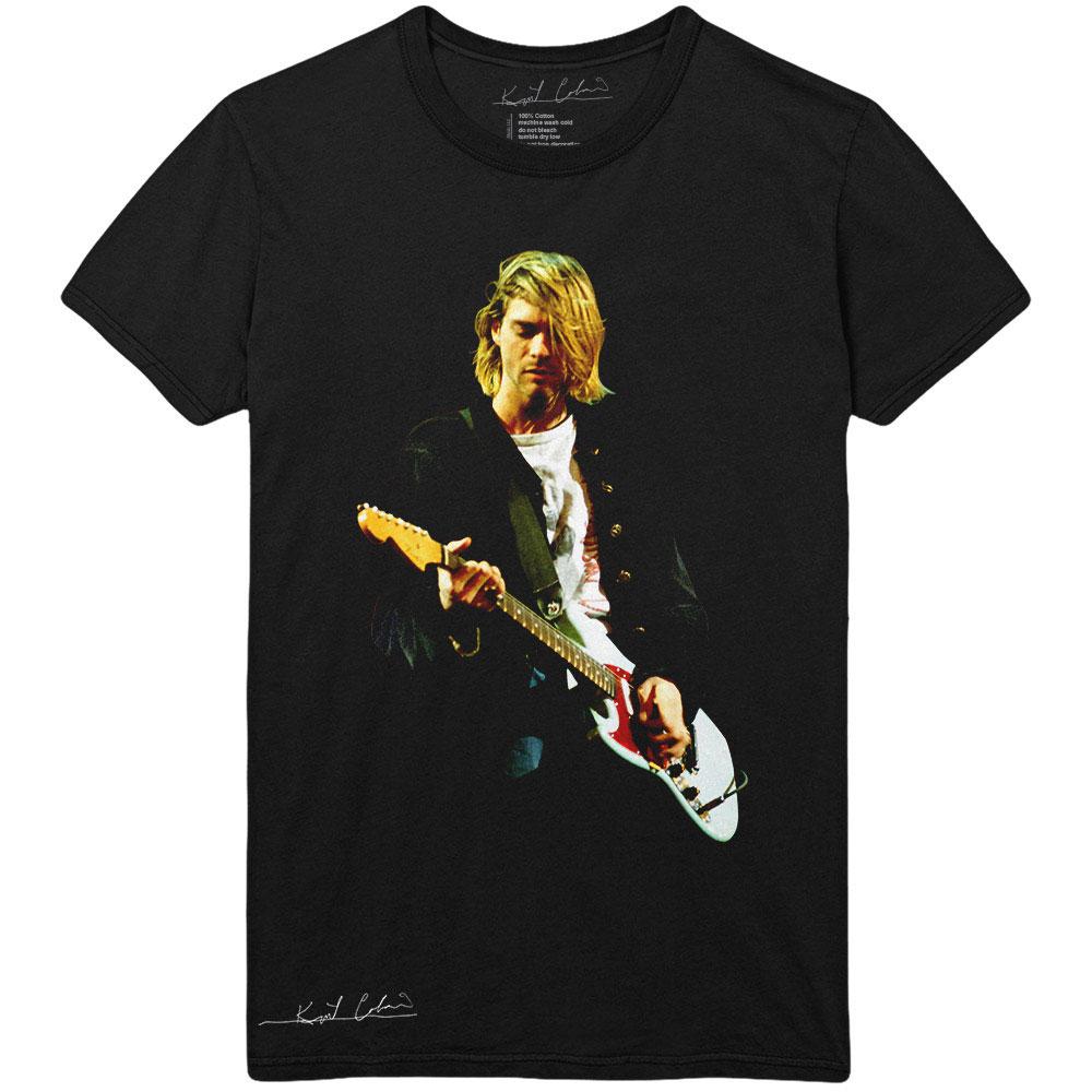 (カート・コバーン) Kurt Cobain オフィシャル商品 ユニセックス ギターー Tシャツ コットン 半袖 トップス 【海外通販】