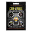 (ガンズ・アンド・ローゼズ) Guns N Roses オフィシャル商品 Bullet ロゴ バッジ セット (5個組) 【海外通販】