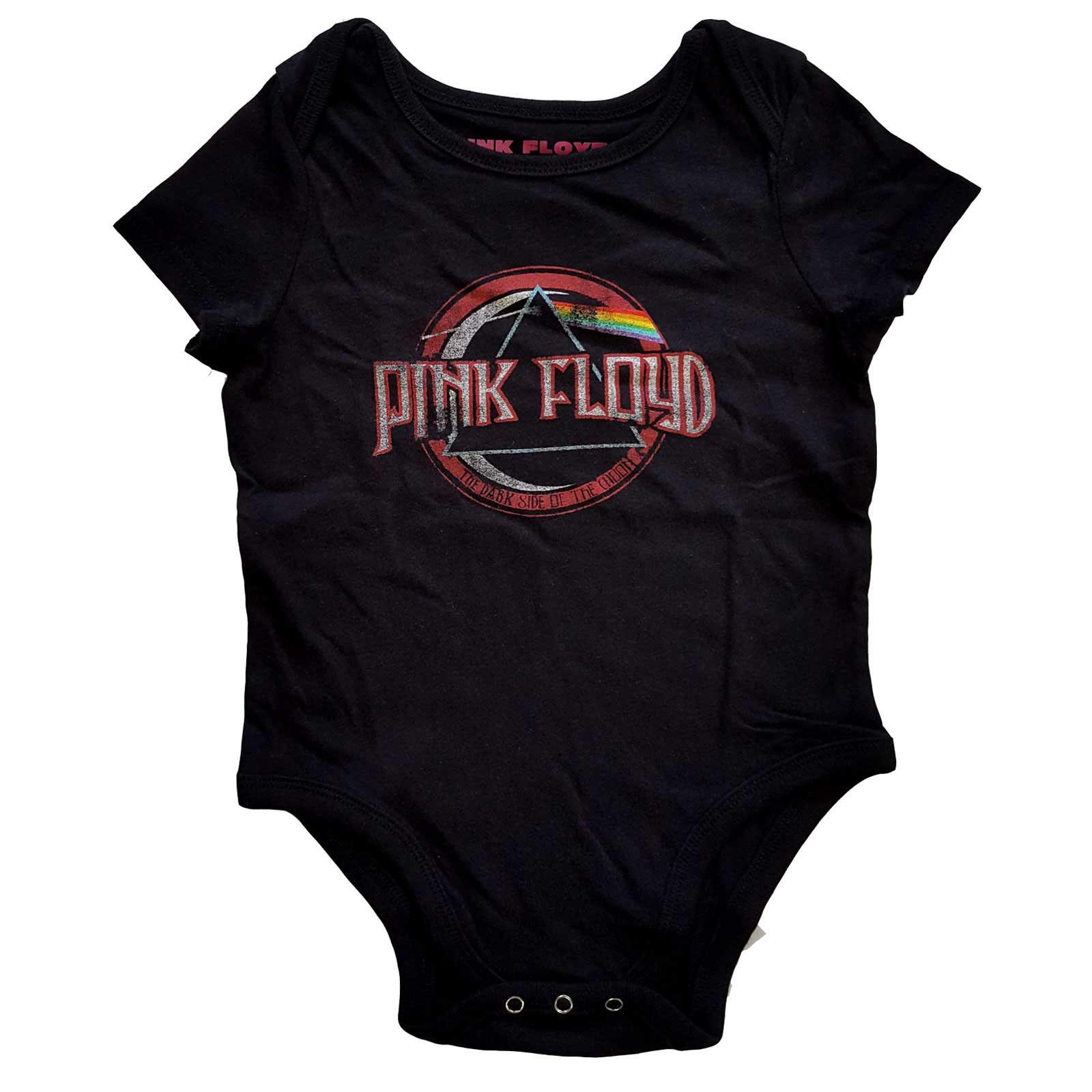 (ピンク・フロイド) Pink Floyd オフィシャル商品 ベビー・赤ちゃん Dark Side Of The Moon ボディースーツ ビンテージ風 半袖 ロンパース 【海外通販】