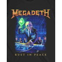 (メガデス) Megadeth オフィシャル商品 ユニセックス Rust In Peace トラックリスト バックプリント Tシャツ 半袖 トップス 【海外通販】