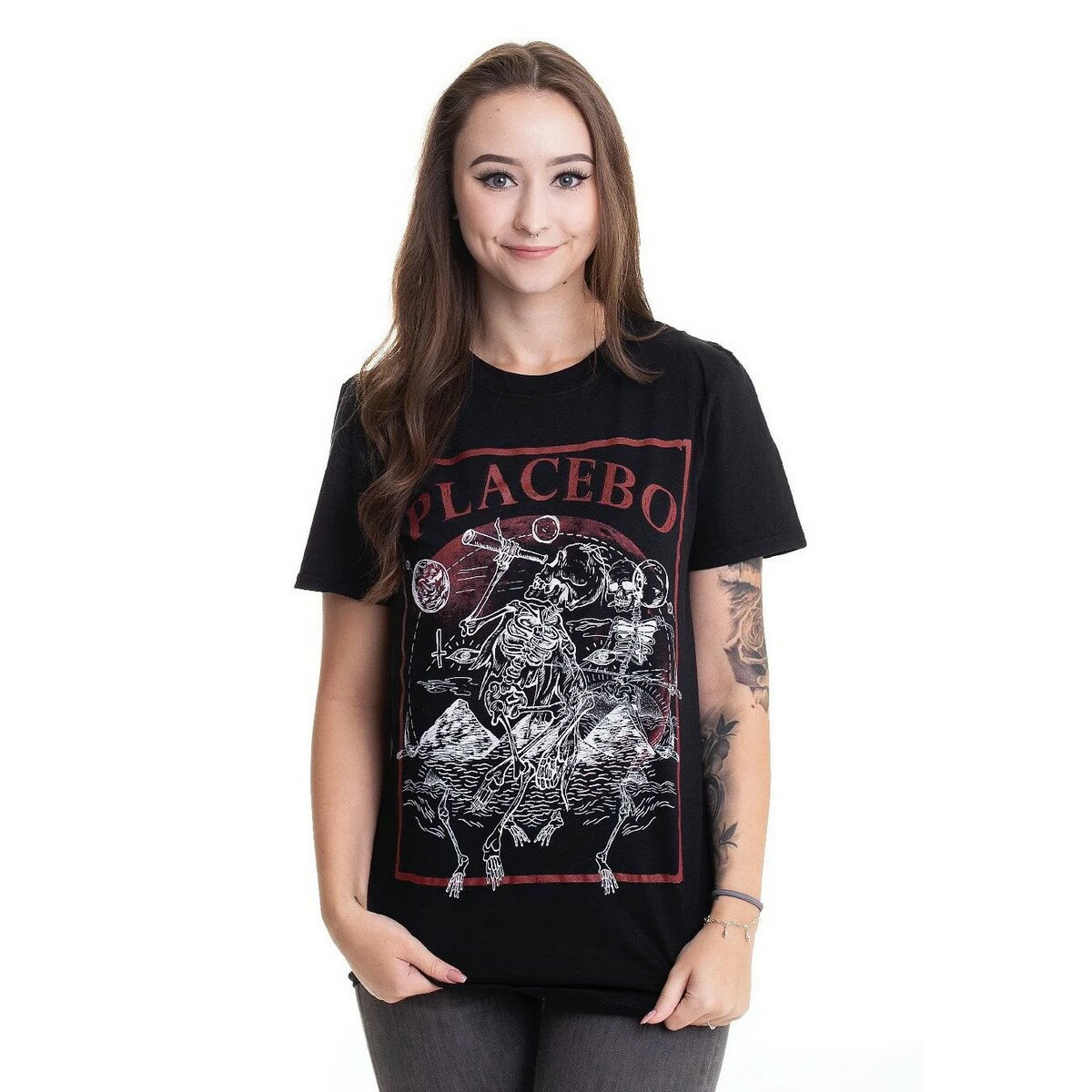 (プラシーボ) Placebo オフィシャル商品 ユニセックス Astro Tシャツ スケルトン 半袖 トップス 【海外通販】
