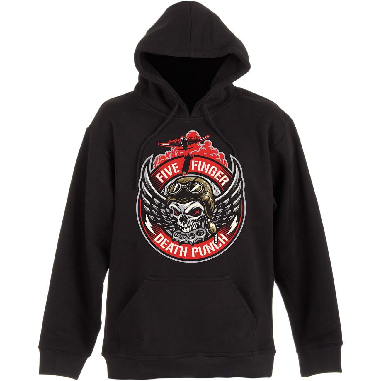 (ファイヴ フィンガー デス パンチ) Five Finger Death Punch オフィシャル商品 ユニセックス Bomber ワッペン パーカー フード付き トレーナー 【海外通販】