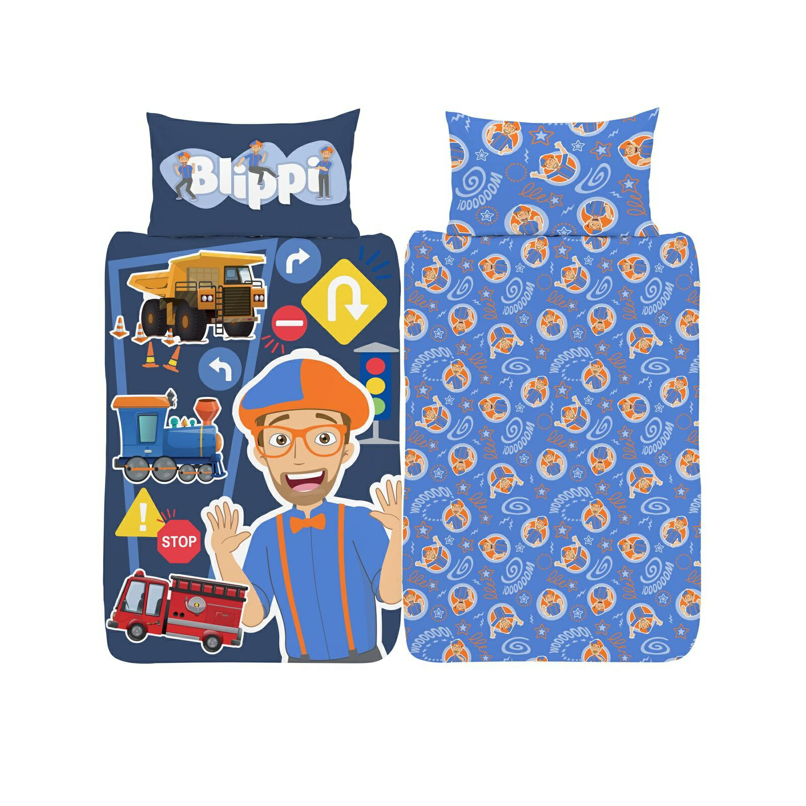 (ブリッピー) Blippi オフィシャル商品 キッズ・子供用 Wooooo! 掛け布団カバー・枕カバーセット 【海外通販】