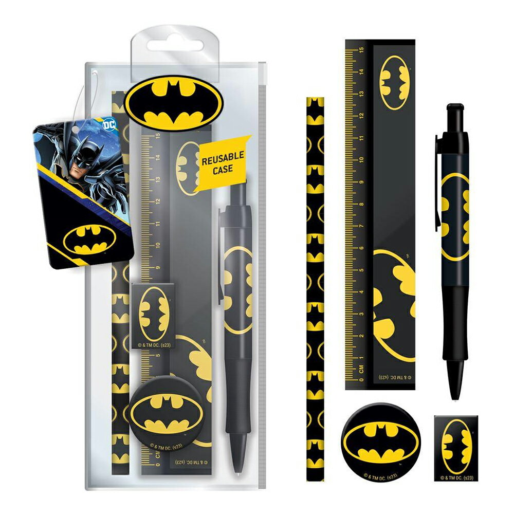 (バットマン) Batman オフィシャル商品 Core ペン 文房具セット (5ピース) 【海外通販】