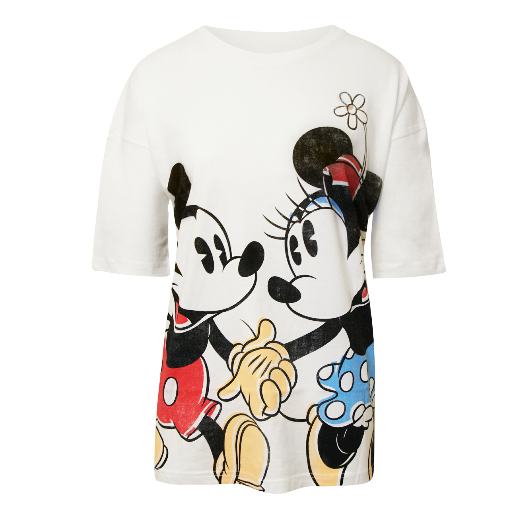 (ディズニー) Disney オフィシャル商品 レディース In Love ミッキー＆ミニー Tシャツ ルースフィット 半袖 トップス 【海外通販】