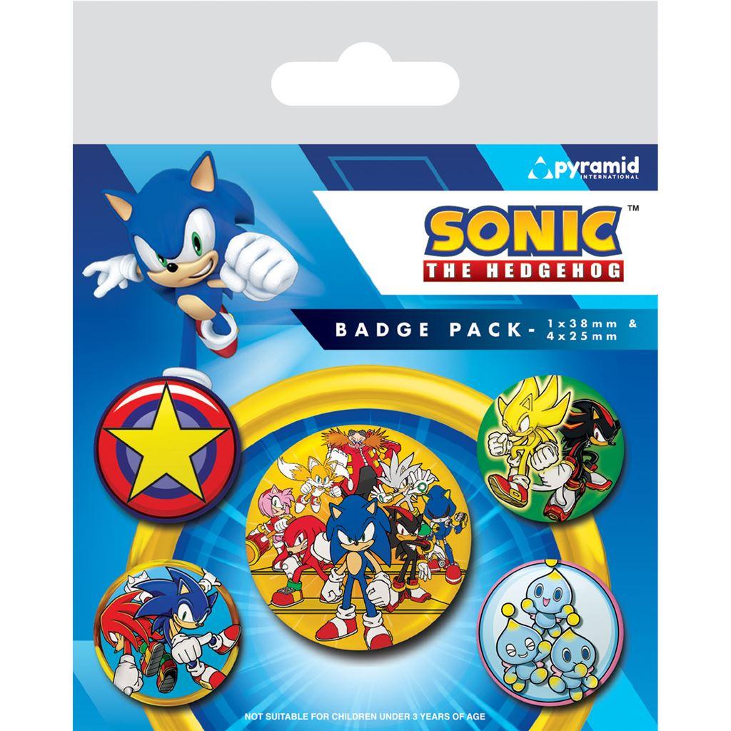 (ソニック・ザ・ヘッジホッグ) Sonic The Hedgehog オフィシャル商品 ソニックチーム バッジ セット (5個組) 【海外通販】