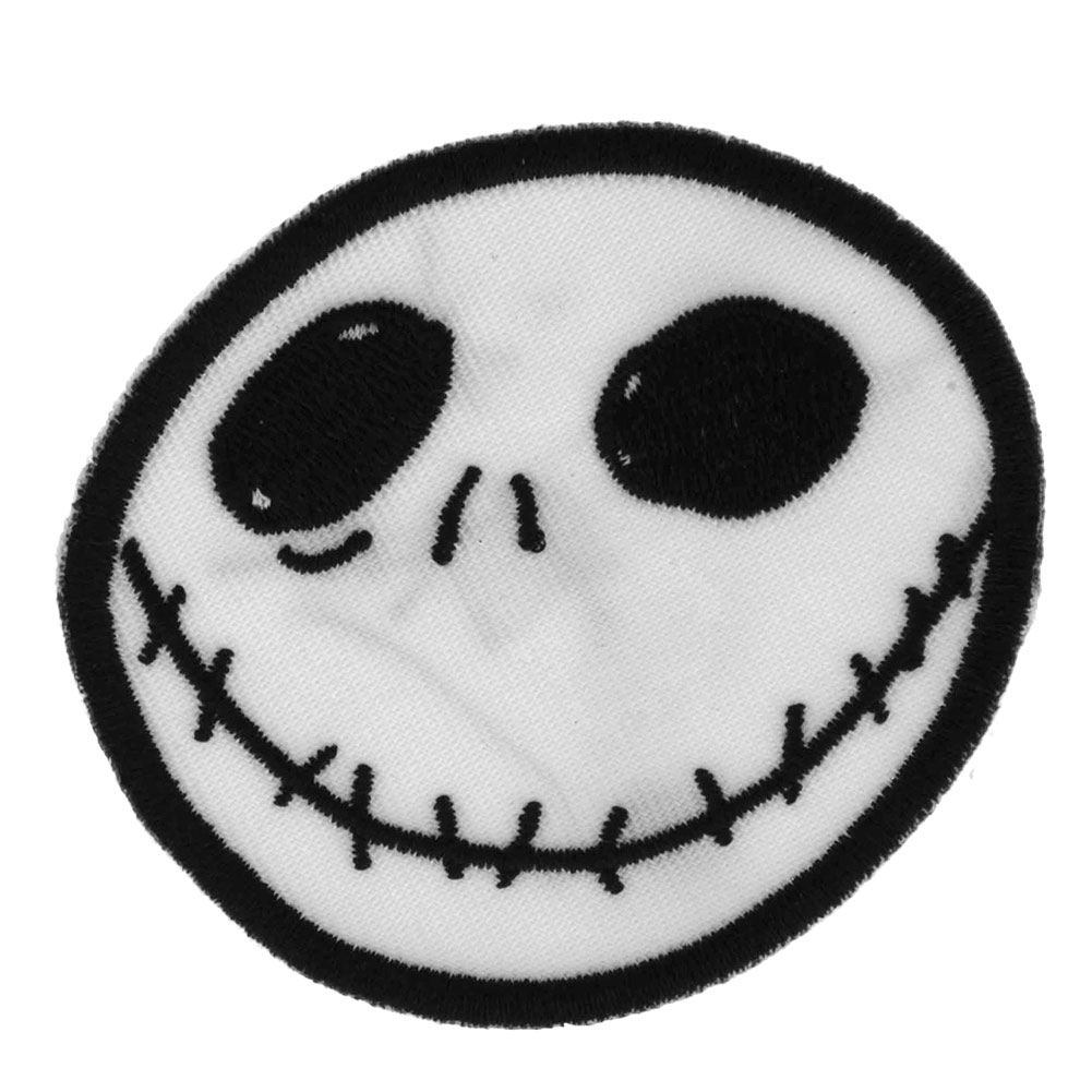 (ナイトメアー・ビフォア・クリスマス) Nightmare Before Christmas オフィシャル商品 Head ジャック・スケリントン ワッペン アイロン装着 パッチ 【海外通販】