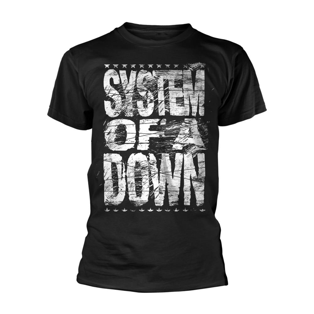 (システム・オブ・ア・ダウン) System Of A Down オフィシャル商品 ユニセックス Distressed ロゴ Tシャツ 半袖 トップス 【海外通販】
