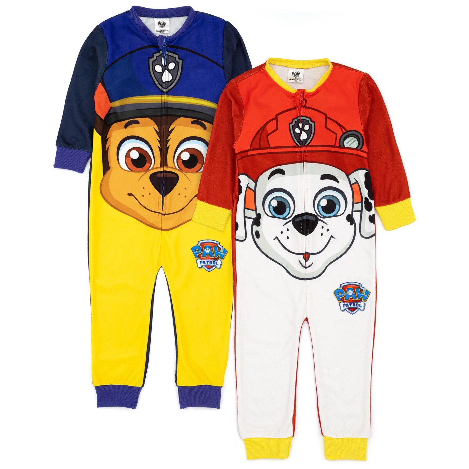 (パウ・パトロール) Paw Patrol オフィシャル商品 キッズ・子供 チェイスとマーシャル スリープスーツ 長袖 つなぎ パジャマ (2枚組) 【海外通販】