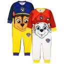 (パウ・パトロール) Paw Patrol オフィシャル商品 キッズ・子供 チェイスとマーシャル スリープスーツ 長袖 つなぎ パジャマ (2枚組) 【海外通販】