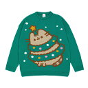 (ねこのプシーン) Pusheen オフィシャル商品 レディース ニット クリスマスセーター 長袖 トップス 【海外通販】