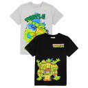 (ミュータント タートルズ) Teenage Mutant Ninja Turtles オフィシャル商品 キッズ 子供 Tシャツ 半袖 トップス カットソー (2枚組) 【海外通販】