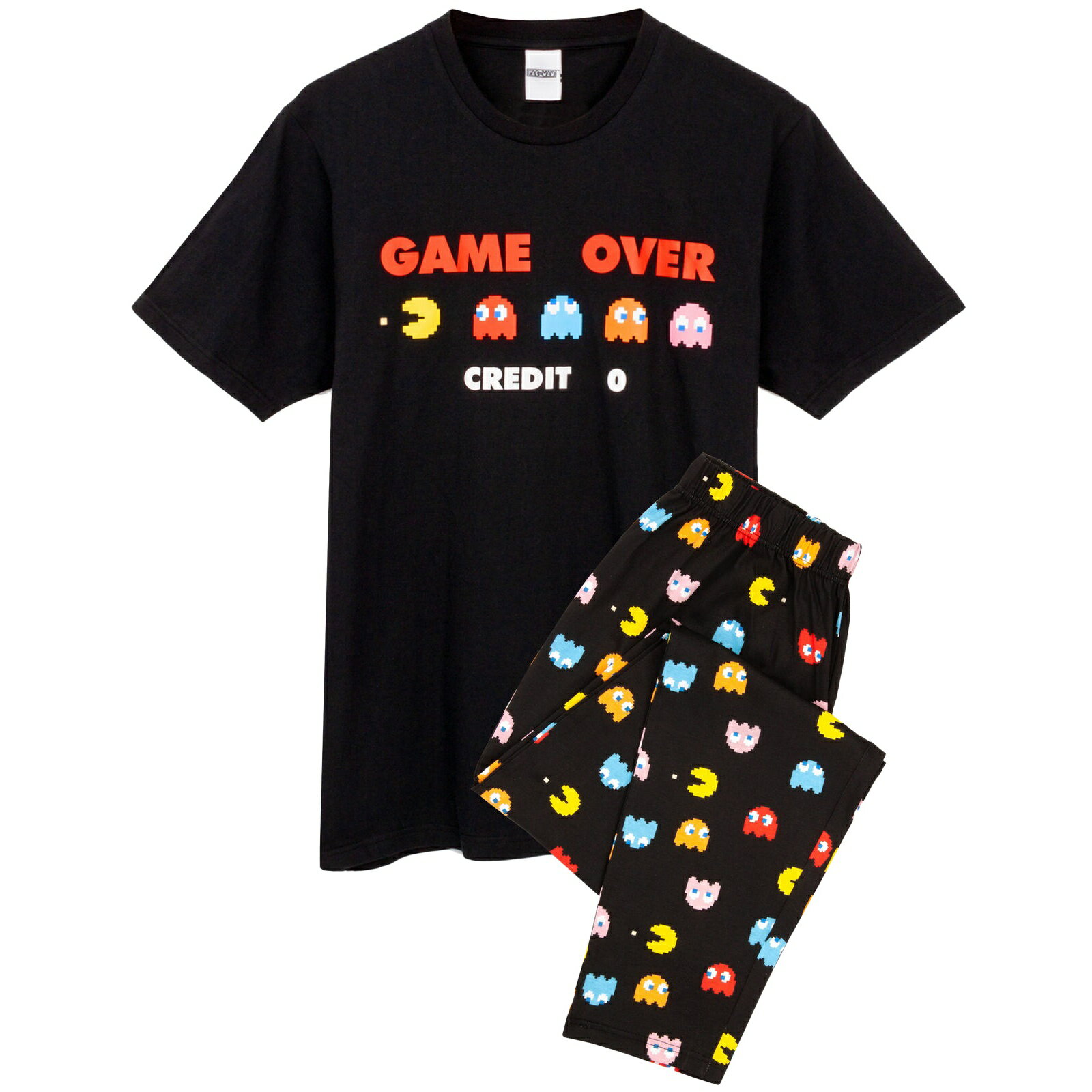 パックマン Pac-Man オフィシャル商品 メンズ Game Over パジャマ 半袖 上下セット 【海外通販】