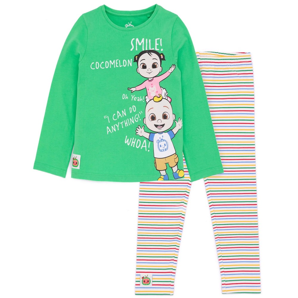 (ココメロン) Cocomelon オフィシャル商品 キッズ・子供 Tシャツ 長袖 レギンス 上下セット 【海外通販】