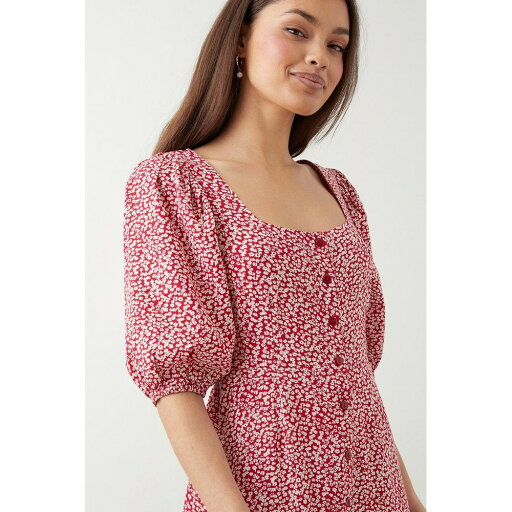 (ドロシーパーキンス) Dorothy Perkins レディース プリント ボタンディテール ペティットサイズ Petite ミディワンピース 【海外通販】 (ドロシーパーキンス) Dorothy Perkins レディース プリント ボタンディテール ペティットサイズ Petite ミディワンピース 【海外通販】