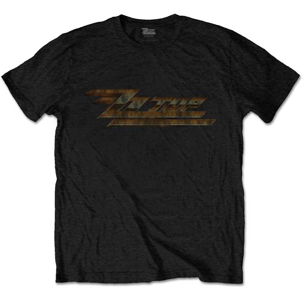 (ZZトップ) ZZ Top オフィシャル商品 ユニセックス ビンテージ風 ロゴ Tシャツ コットン 半袖 トップス 【海外通販】