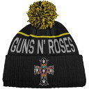 (ガンズ・アンド・ローゼズ) Guns N Roses オフィシャル商品 ユニセックス Cross ニット帽 ポンポン付き ビーニー キャップ 