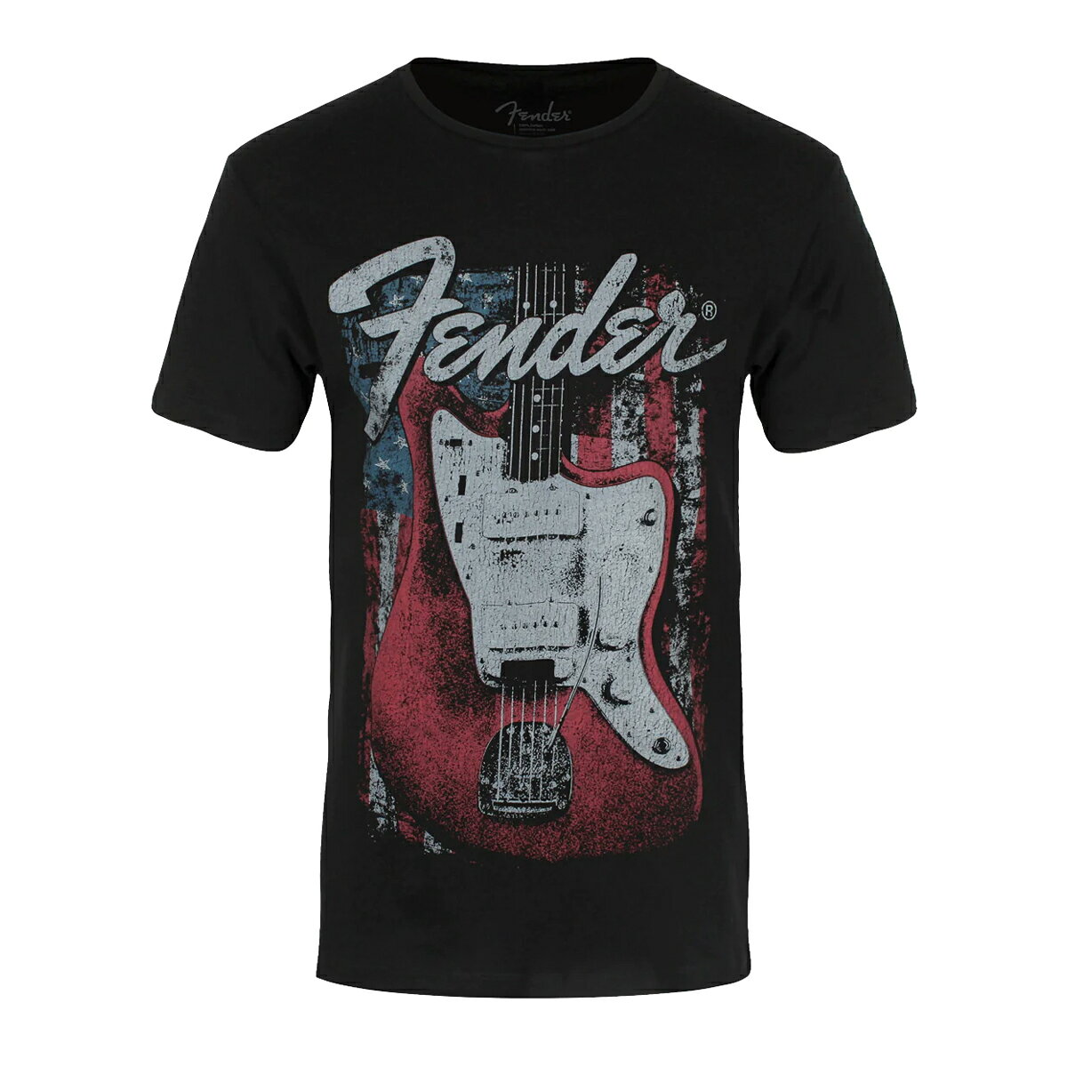 (フェンダー) Fender オフィシャル商品 ユニセックス Distressed Guitar Tシャツ コットン 半袖 トップス 