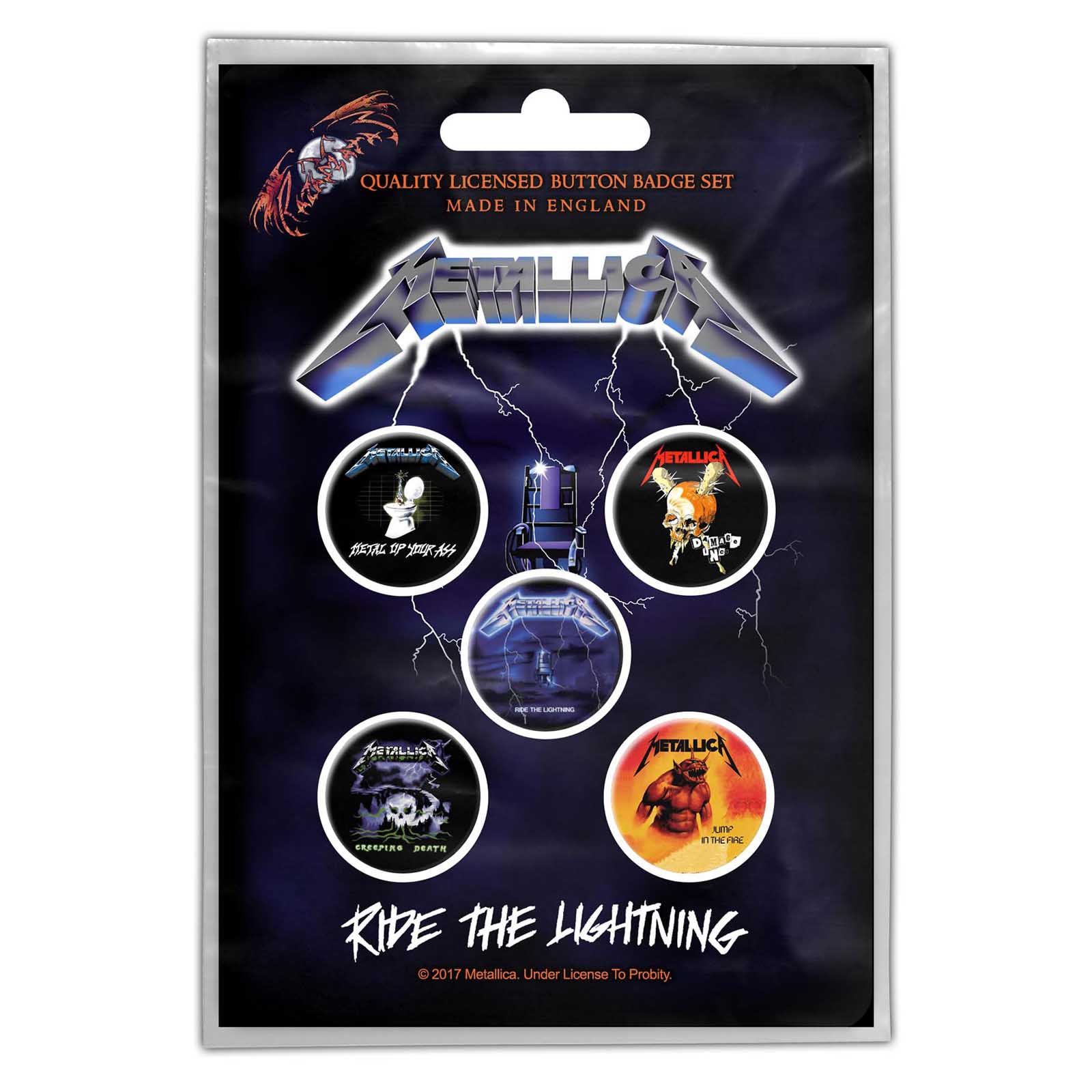 (メタリカ) Metallica オフィシャル商品 Ride The Lightning バッジ セット (5個組) 【海外通販】