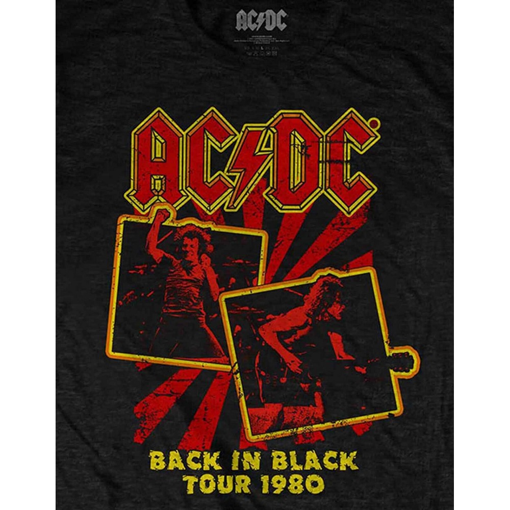 (エーシー・ディーシー) AC/DC オフィシャル商品 ユニセックス Back In Black World Tour 1980 Tシャツ 半袖 トップス 【海外通販】