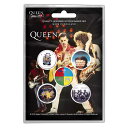 (クイーン) Queen オフィシャル商品 アルバム バッジ 缶バッジ セット (5個組) 【海外通販】