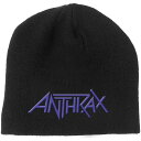 (アンスラックス) Anthrax オフィシャル商品 ユニセックス ロゴ ニット帽 ビーニー キャップ 【海外通販】