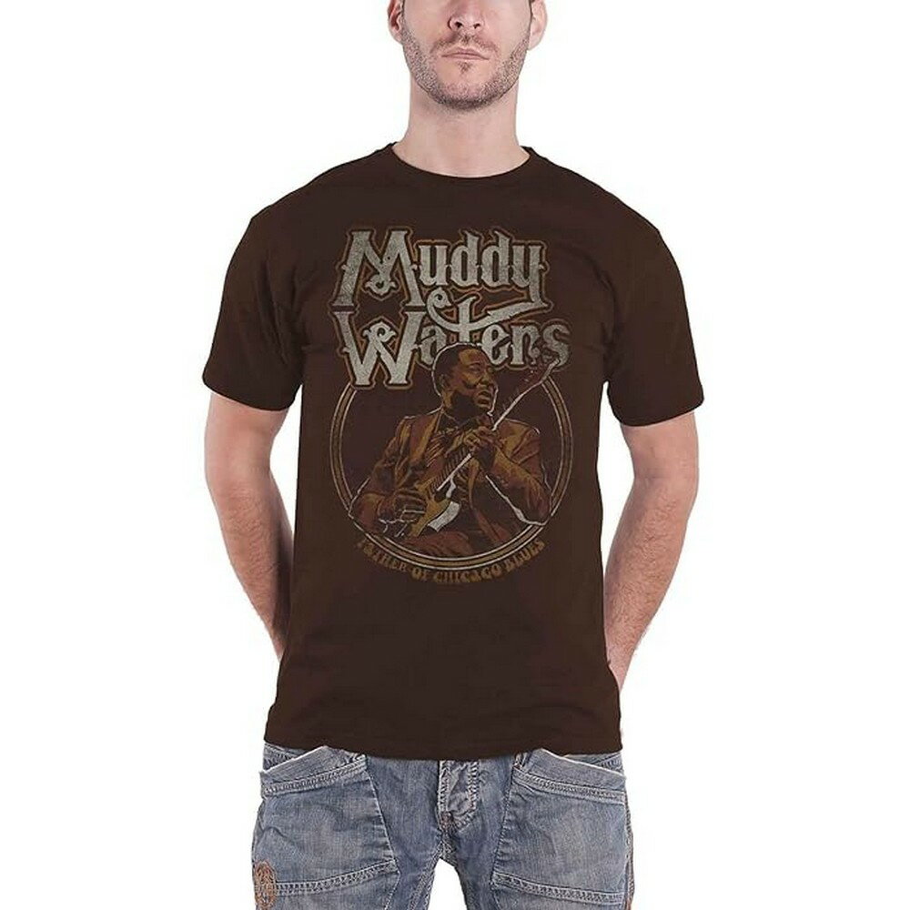 (マディ・ウォ−ターズ) Muddy Waters オフィシャル商品 ユニセックス Father of Chicago Blues Tシャツ コットン 半袖 トップス 【海外通販】