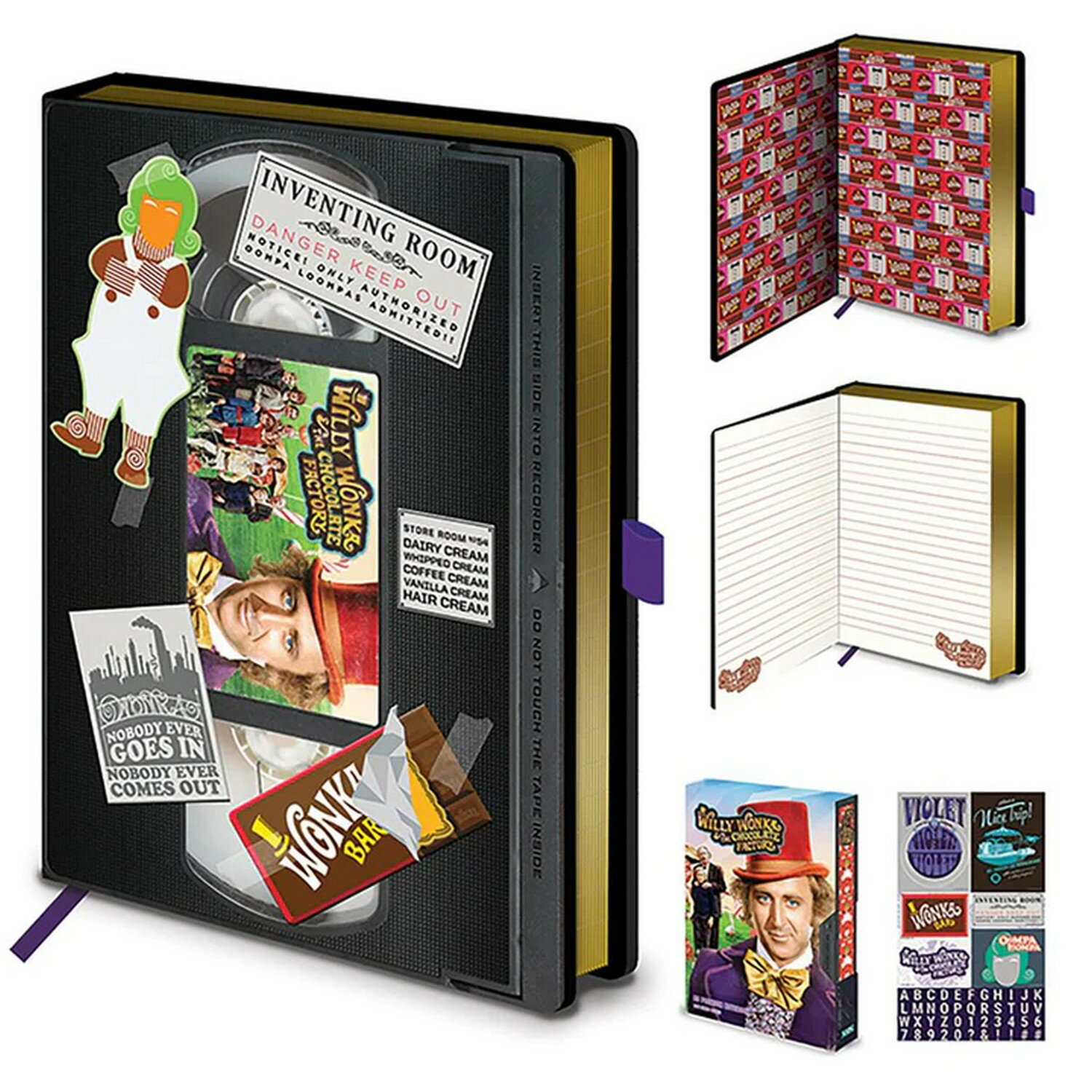 (夢のチョコレート工場) Willy Wonka the Chocolate Factory オフィシャル商品 VHS ノート コンポジション メモ 雑記帳 【海外通販】