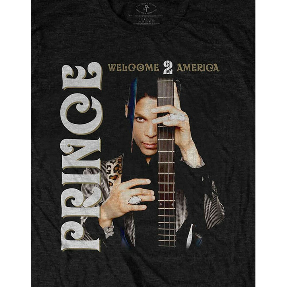 (プリンス) Prince オフィシャル商品 ユニセックス Welcome 2 America Tシャツ コットン 半袖 トップス 【海外通販】