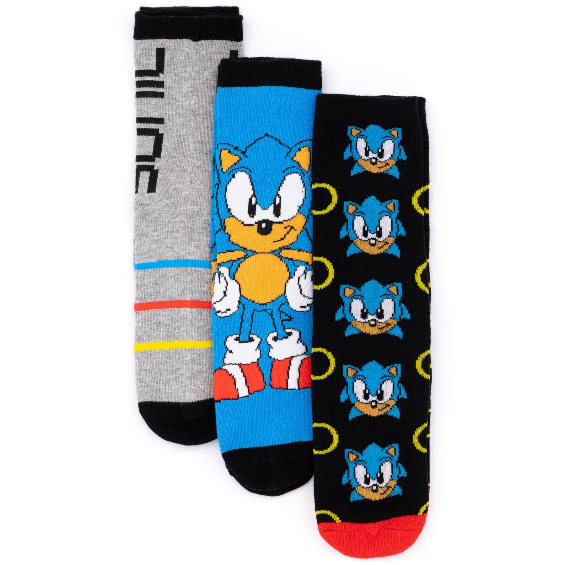 ソニック・ザ・ヘッジホッグ Sonic The Hedgehog オフィシャル商品 ユニセックス ソックス 靴下 セット 3足組 【海外通販】