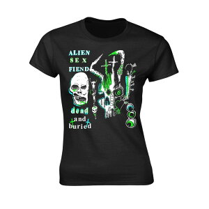 (エイリアン・セックス・フィーンド) Alien Sex Fiend オフィシャル商品 レディース Dead And Buried Tシャツ スキニー 半袖 トップス 【海外通販】