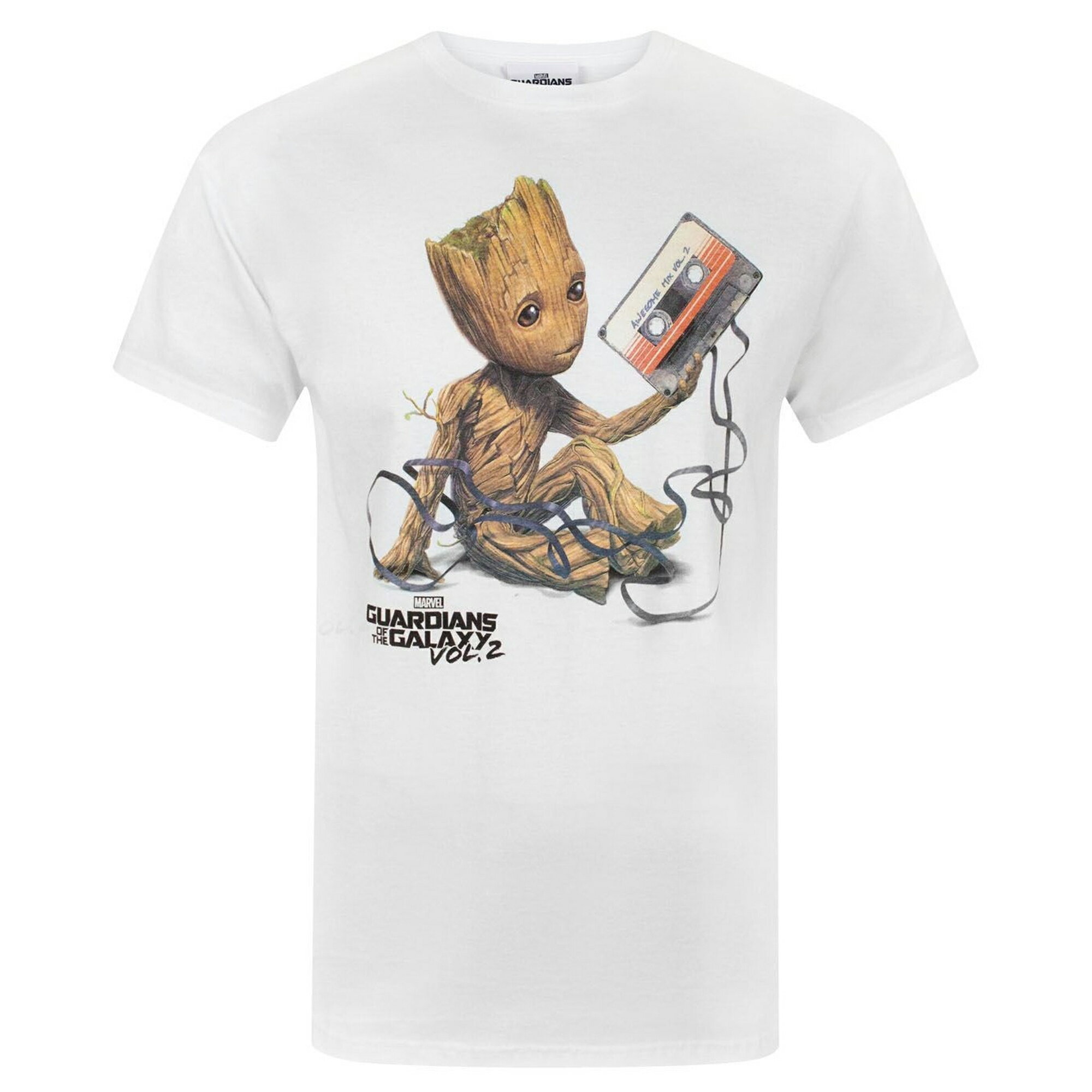 (ガーディアンズ オブ ギャラクシー) Guardians Of The Galaxy オフィシャル商品 メンズ Vol 2 グルート テープ Tシャツ 半袖 カットソー トップス 【海外通販】