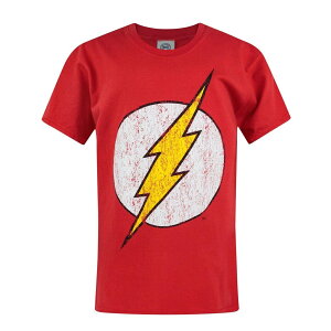 (DCコミックス) DC Comics フラッシュ オフィシャル商品 子供用 半袖 ダメージロゴ Tシャツ 男の子 【海外通販】