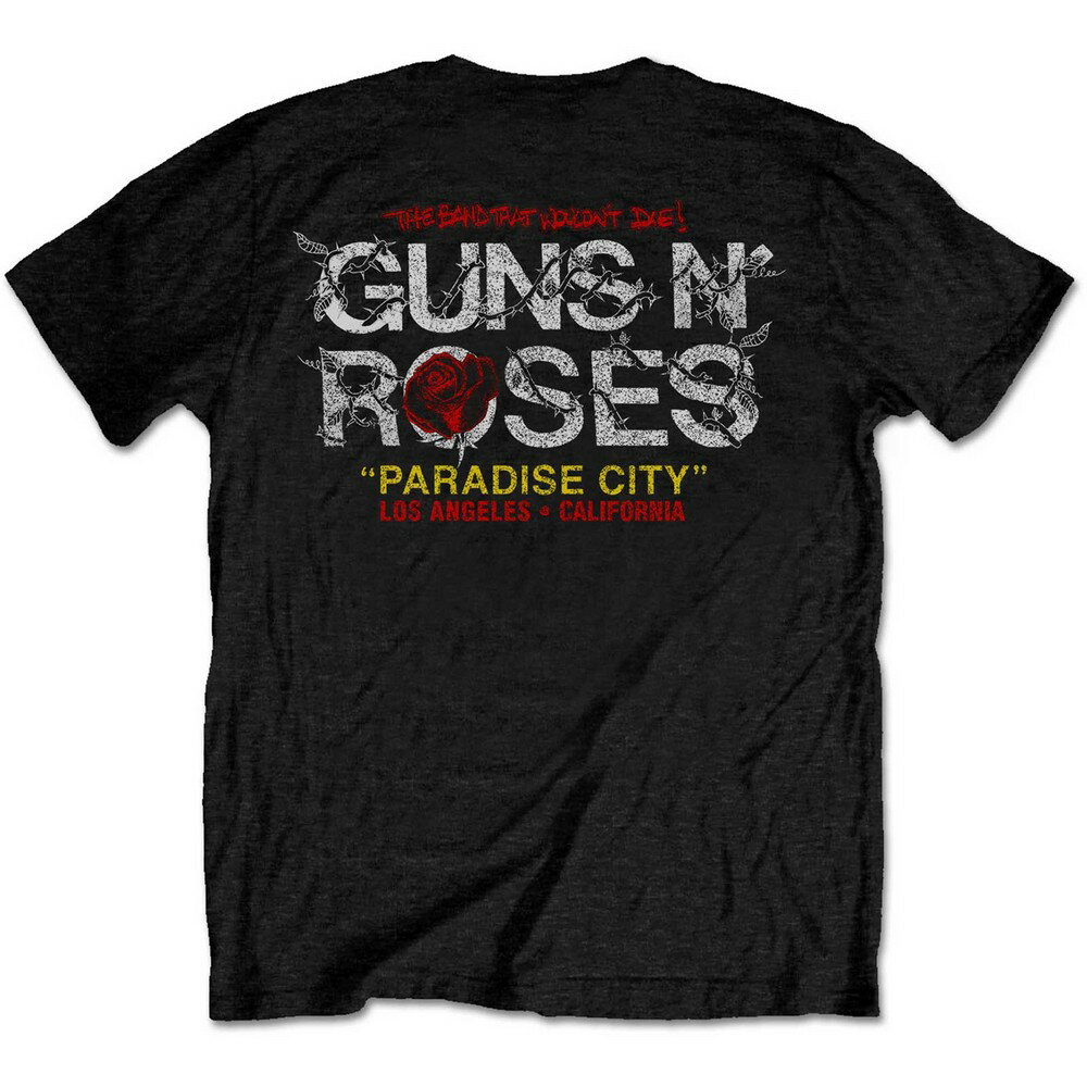 (ガンズ・アンド・ローゼズ) GuNs N Roses オフィシャル商品 ユニセックス Paradise City ローズ Tシャツ サークル 半袖 トップス 【海外通販】