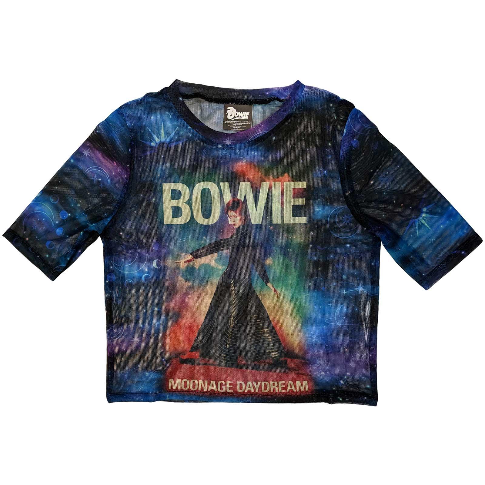 (デヴィッド・ボウイ) David Bowie オフィシャル商品 レディース Moonage Daydream Tシャツ メッシュ クロップ丈 半袖 トップス 【海外通販】