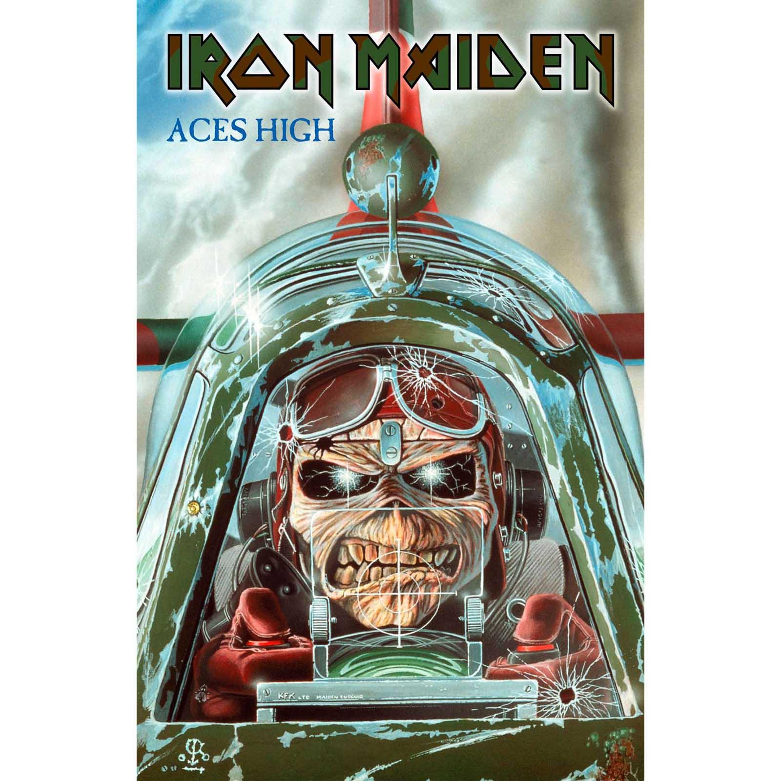 (アイアン・メイデン) Iron Maiden オフィシャル商品 Aces High テキスタイルポスター 布製 ポスター ..