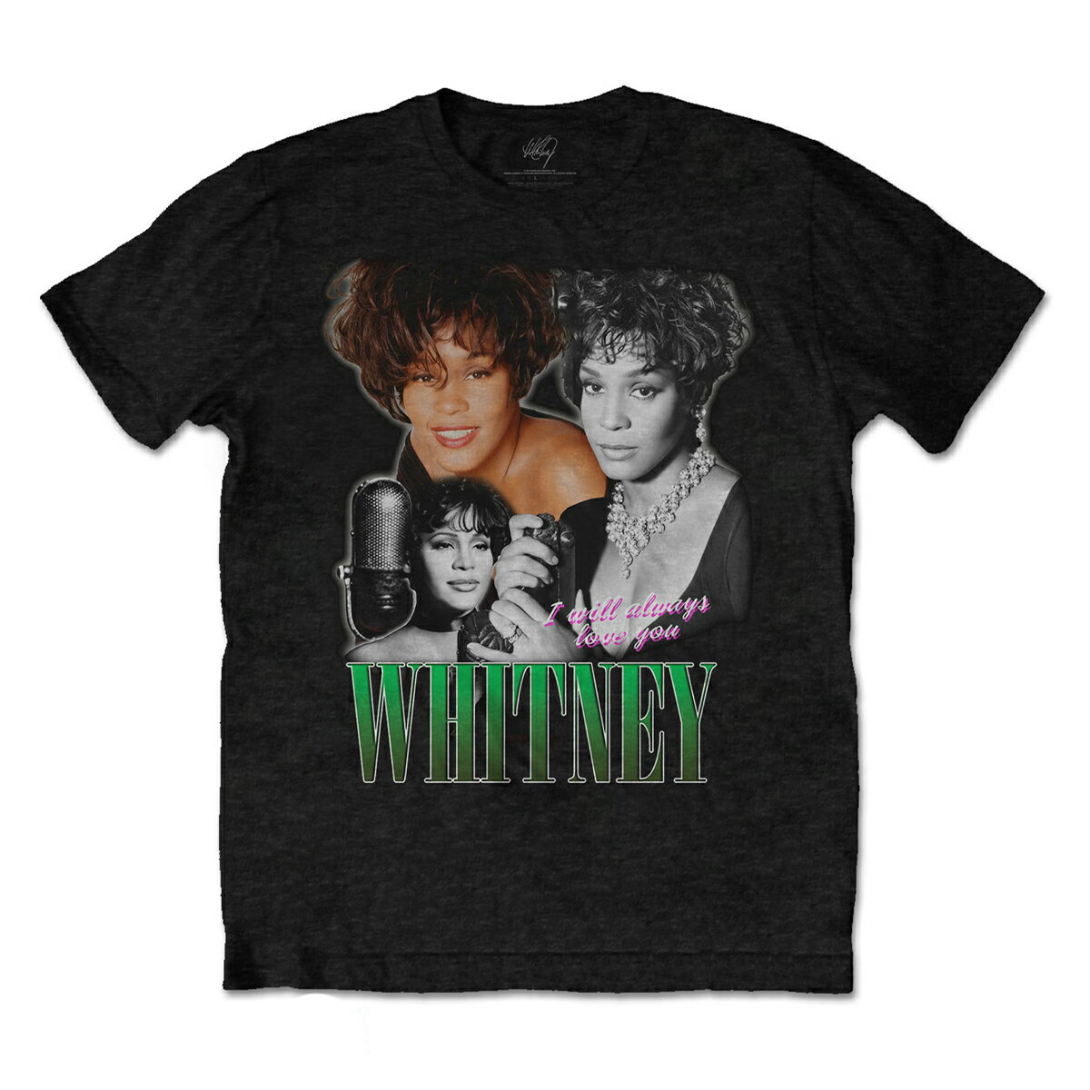 (ホイットニー・ヒューストン) Whitney Houston オフィシャル商品 ユニセックス I Will Always Love You Homage Tシャツ コットン 半袖 トップス 【海外通販】