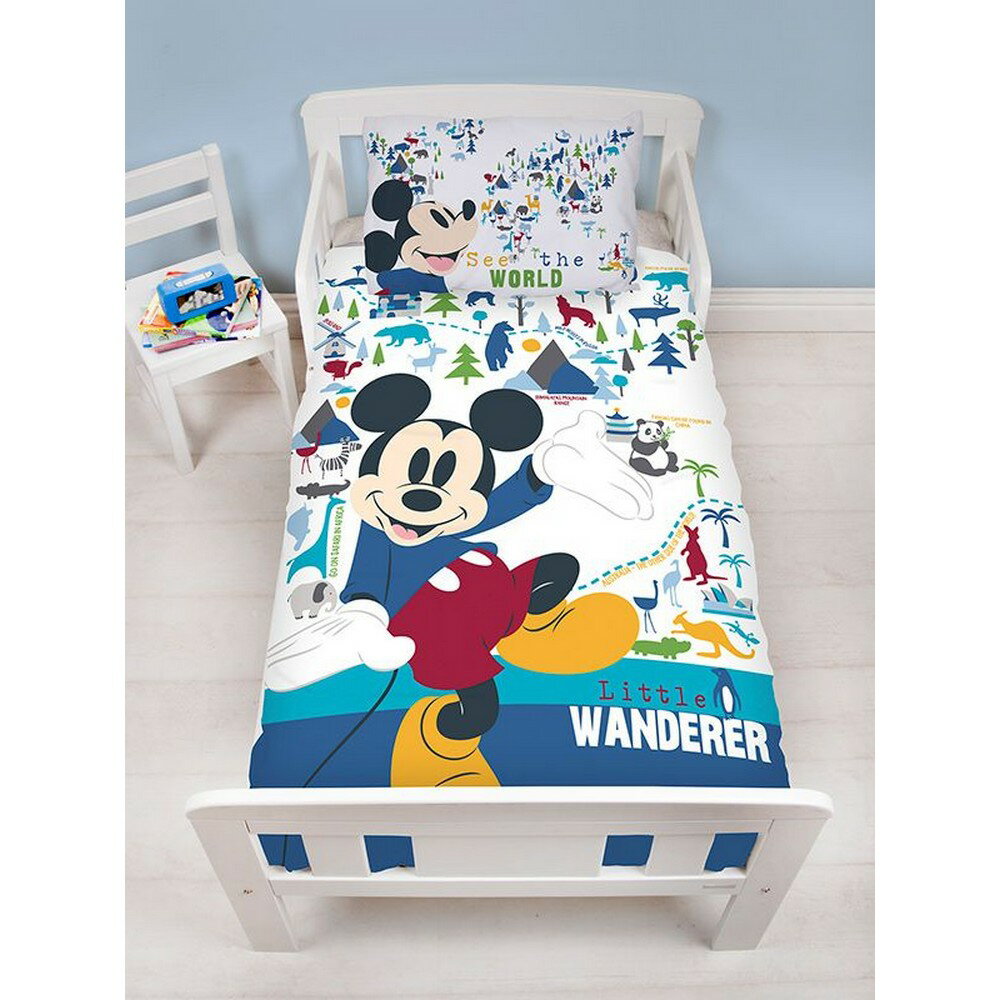 ディズニー Disney オフィシャル商品 キッズ・子供 Wanderer ミッキー・マウス 掛け布団カバー・枕カバー セット 【海外通販】