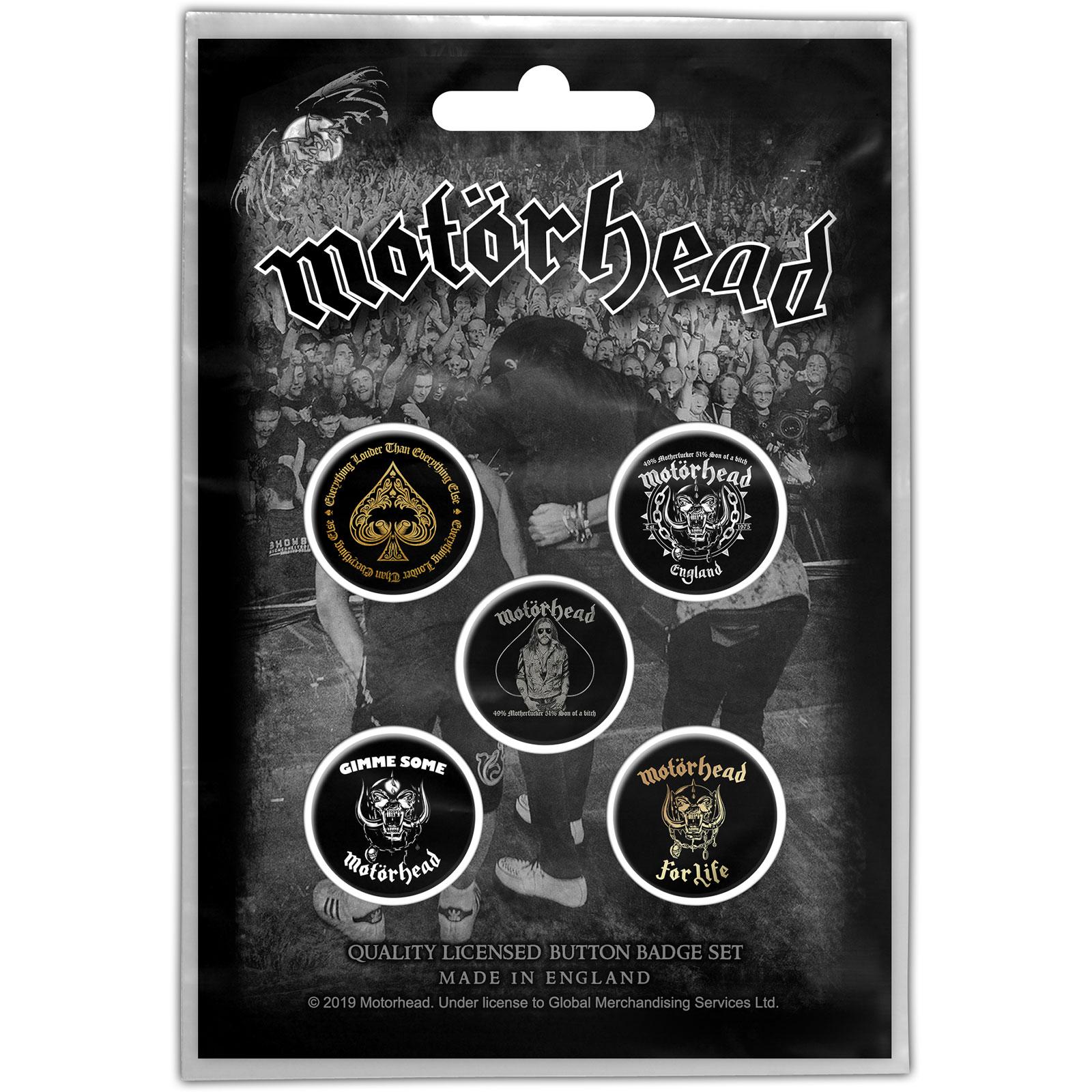 (モーターヘッド) Motorhead オフィシャル商品 Clean Your Clock ロゴ バッジ (5個組) 【海外通販】