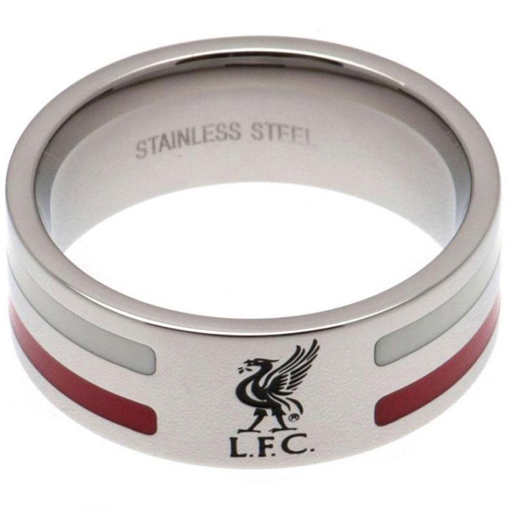 リバプール・フットボールクラブ Liverpool FC オフィシャル商品 カラーストライプ リング サッカー 指輪 【海外通販】