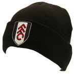 フラム フットボールクラブ Fulham FC オフィシャル商品 ユニセックス クレスト 折り返し ビーニー ニット帽 帽子 【海外通販】