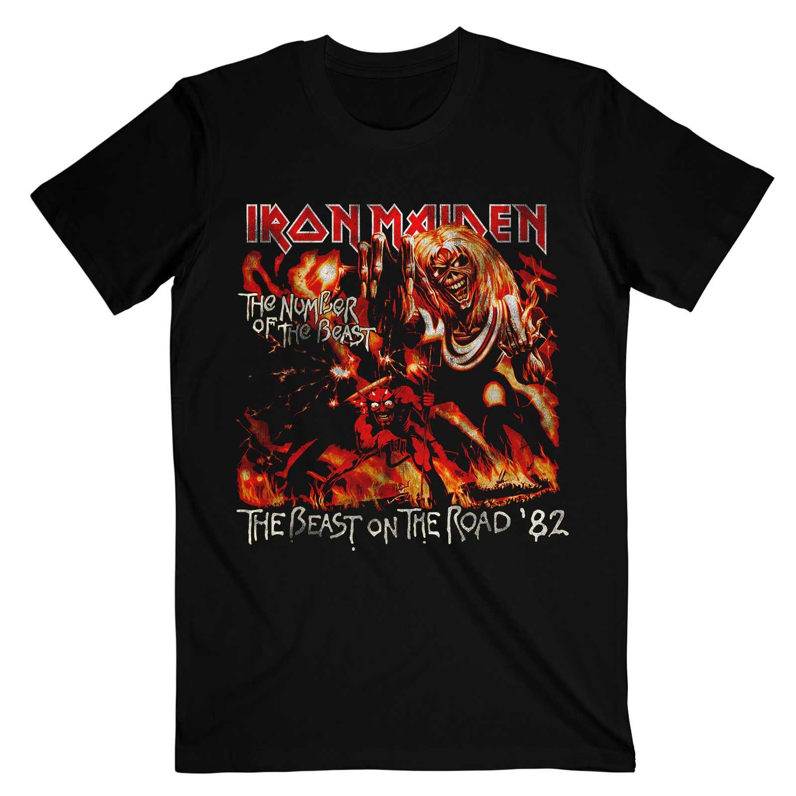 (アイアン・メイデン) Iron Maiden オフィシャル商品 ユニセックス Number Of The Beast On The Road Tシャツ ビンテージ風 コットン 半袖 トップス 【海外通販】