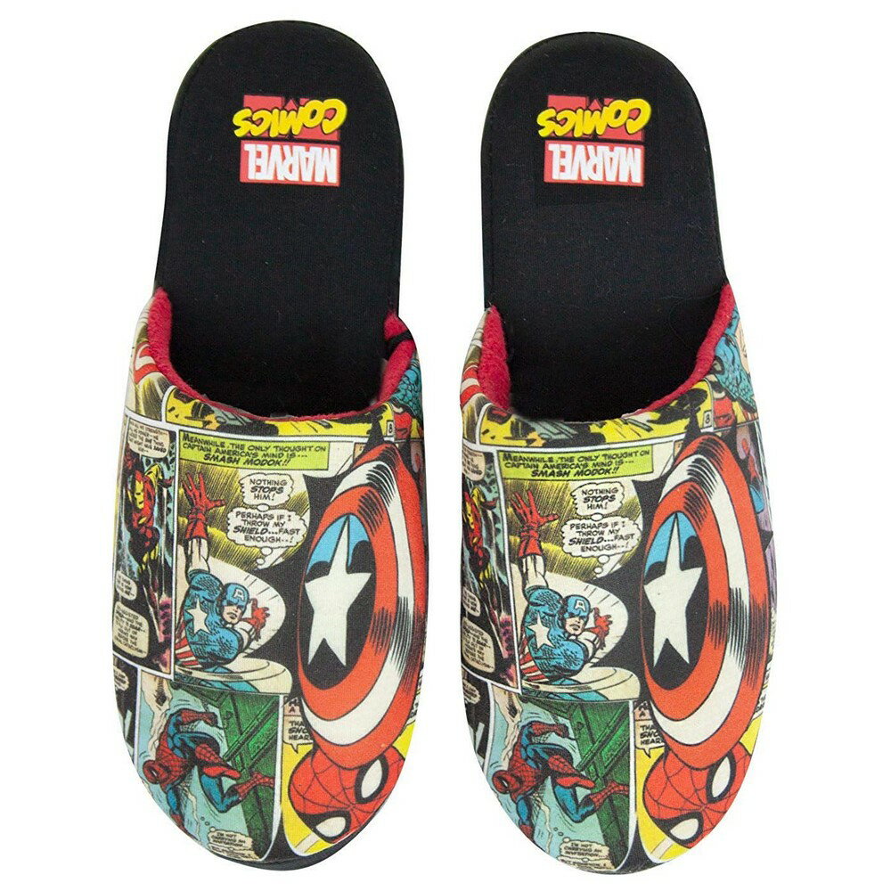 (マーベル) Marvel Avengers オフィシャル商品 メンズ コミック マルチカラー ポリエステル スリッパ 紳士スリッパ 室内履き ルームシューズ 【海外通販】のサムネイル