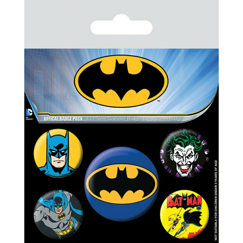 (バットマン) Batman オフィシャル商品 バッジ セット (5個組) 【海外通販】