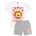 (スポンジ・ボブ) SpongeBob SquarePants オフィシャル商品 メンズ パジャマ 半袖 半ズボン 上下セット 【海外通販】