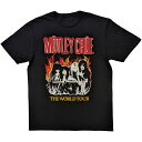 (モトリー・クルー) Motley Crue オフィシャル商品 ユニセックス World Tour Flames Tシャツ 半袖 トップス 【海外通販】