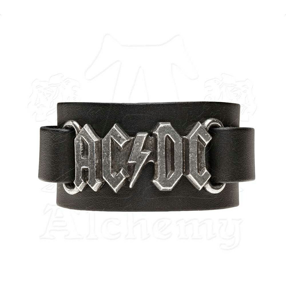(エーシー・ディーシー) AC/DC オフィシャル商品 ロゴ リストバンド レザー ブレスレット 【海外通販】